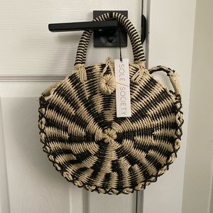 Sole Society Circle Straw Tote